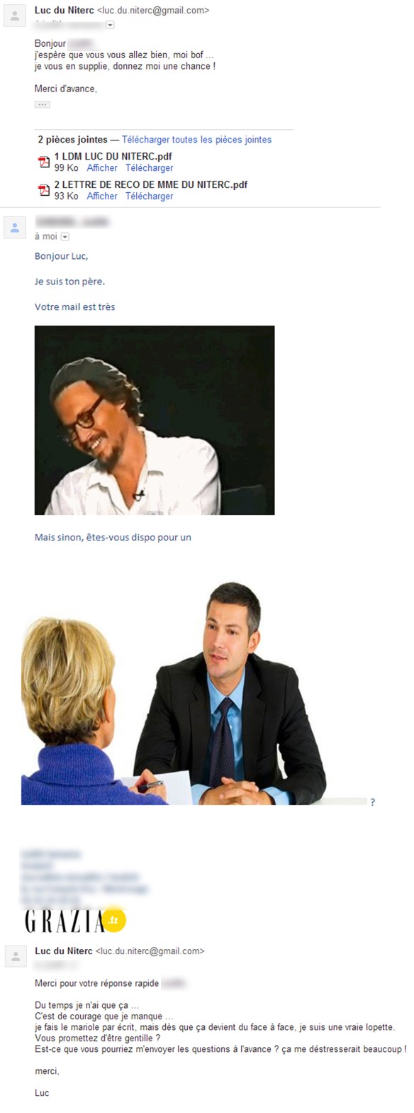 TRISTESSE oui pour un stage chez grazia2